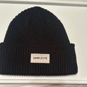 Divided Black Knit Beanie Hat